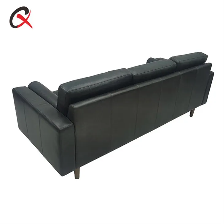 Black Leather Tufted Sofa