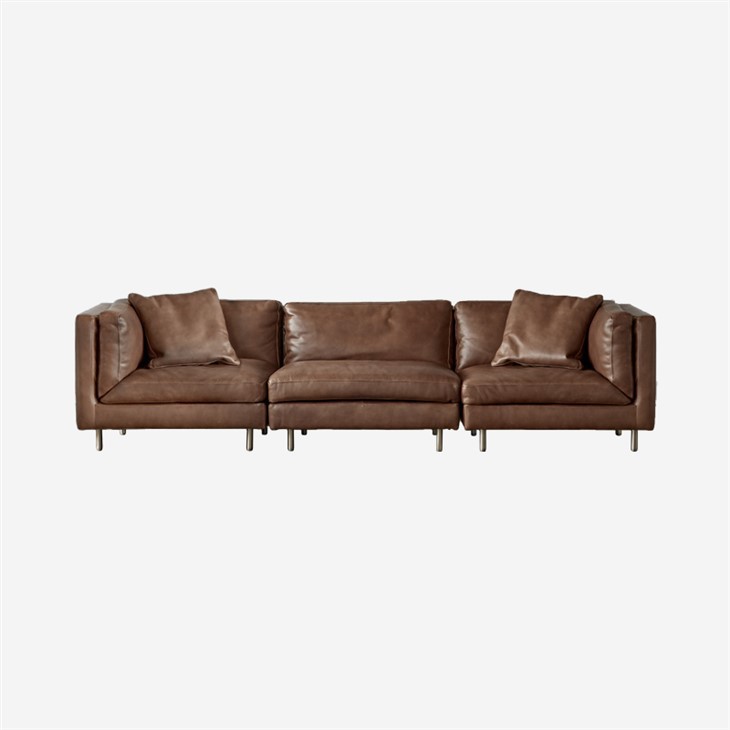 L-shaped Modular Brown Sofa